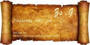 Zsolnay Géza névjegykártya